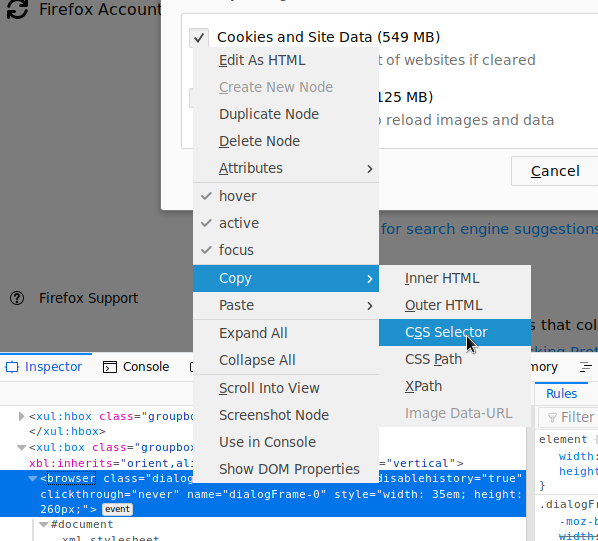 clearing internet cache firefox